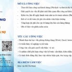 Tuyển dụng Nhân viên kế toán công nợ